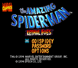 Amazing Spider-Man, The - Lethal Foes (Japan) Title Screen
